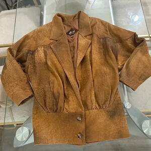 La piel vintage leather jacket size M oversized